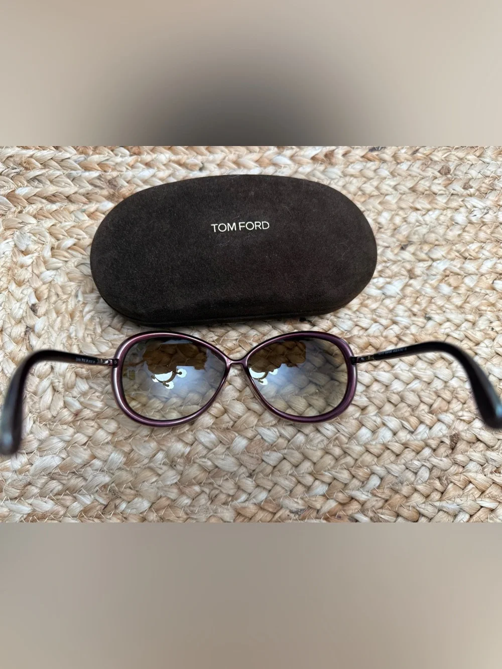 Tom Ford Clothide Women’s Purple Brown Gradient Oversized Sunglasses TF162